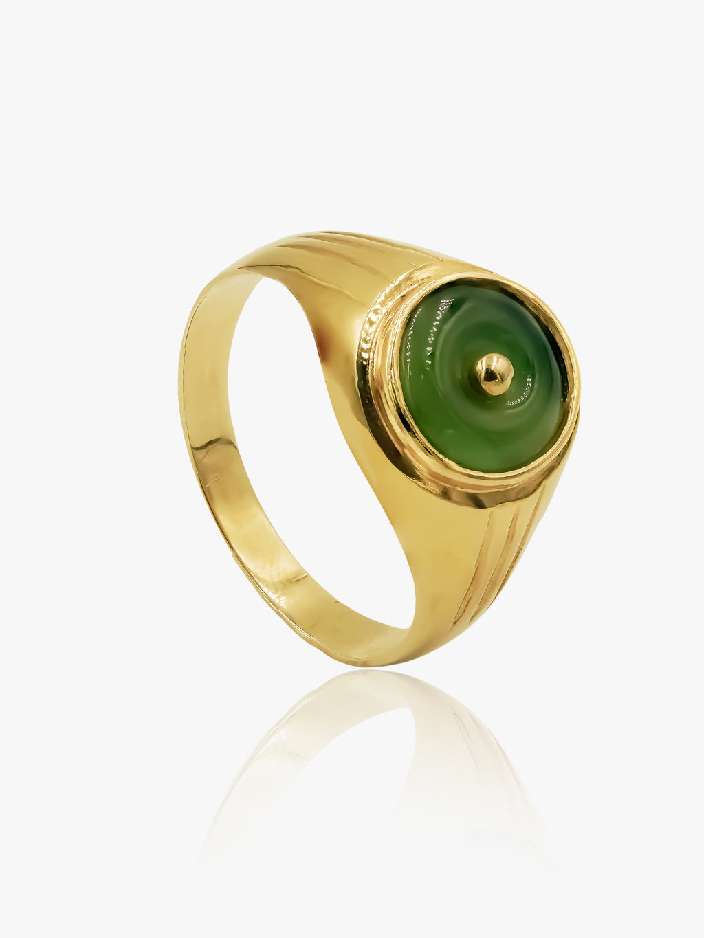 18K Gold Jade Donut Ring