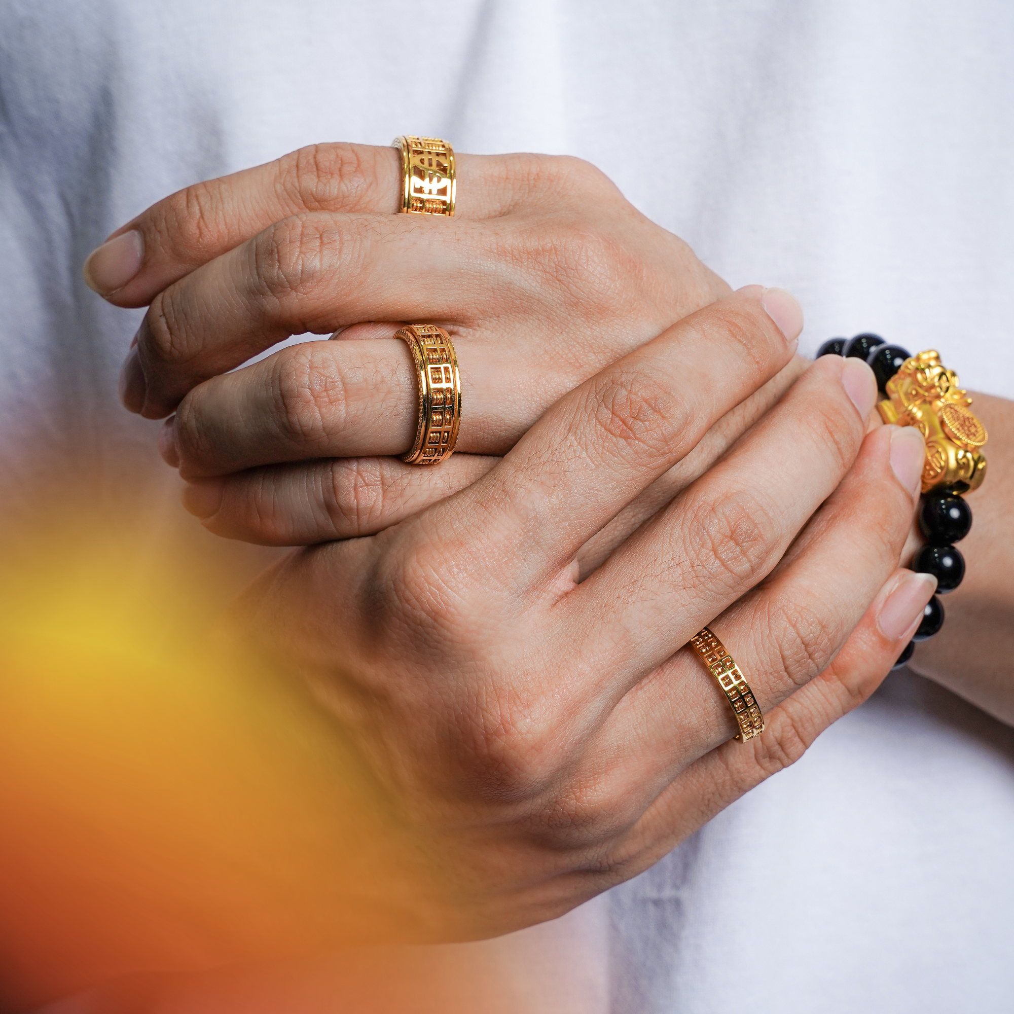 916 Gold Thin Abacus Ring (Smooth) - Top Gold Shop Gold Jewellery in singapore