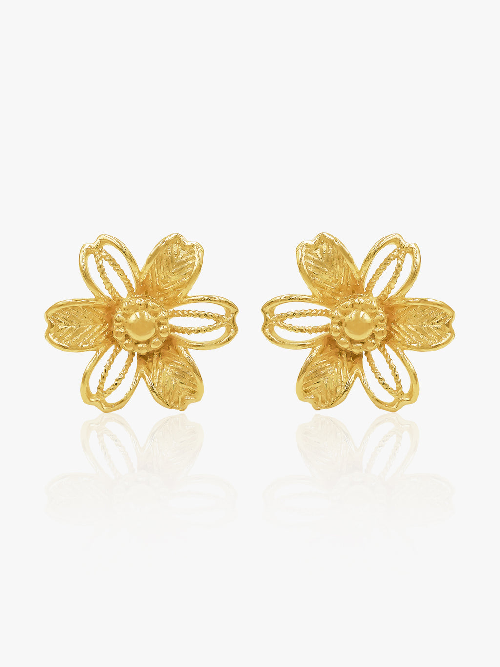 916 Gold Flower Earring