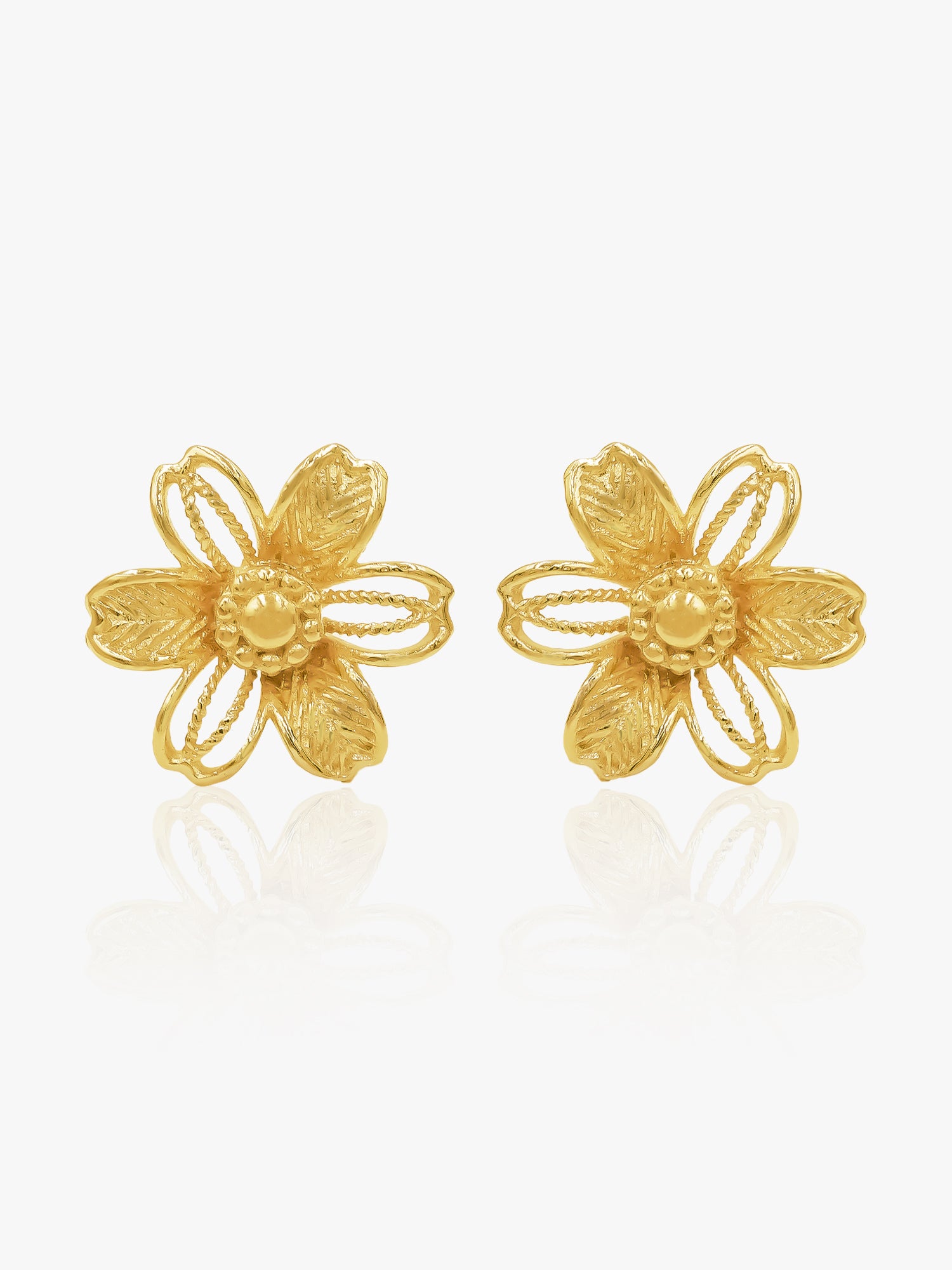 916 Gold Flower Earring