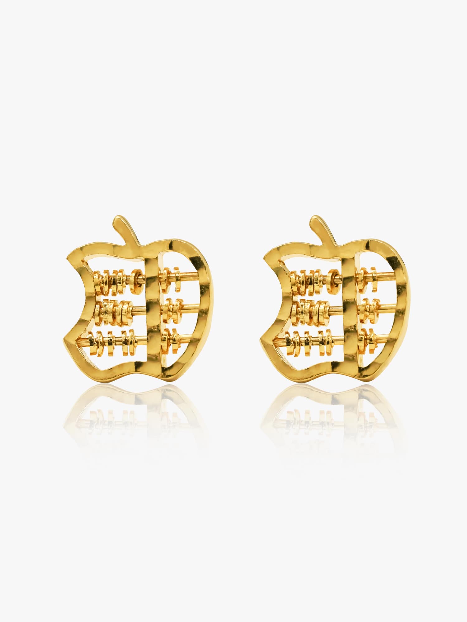916 Gold Abacus Apple Earstuds