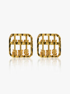 916 Gold Abacus Square Earstuds