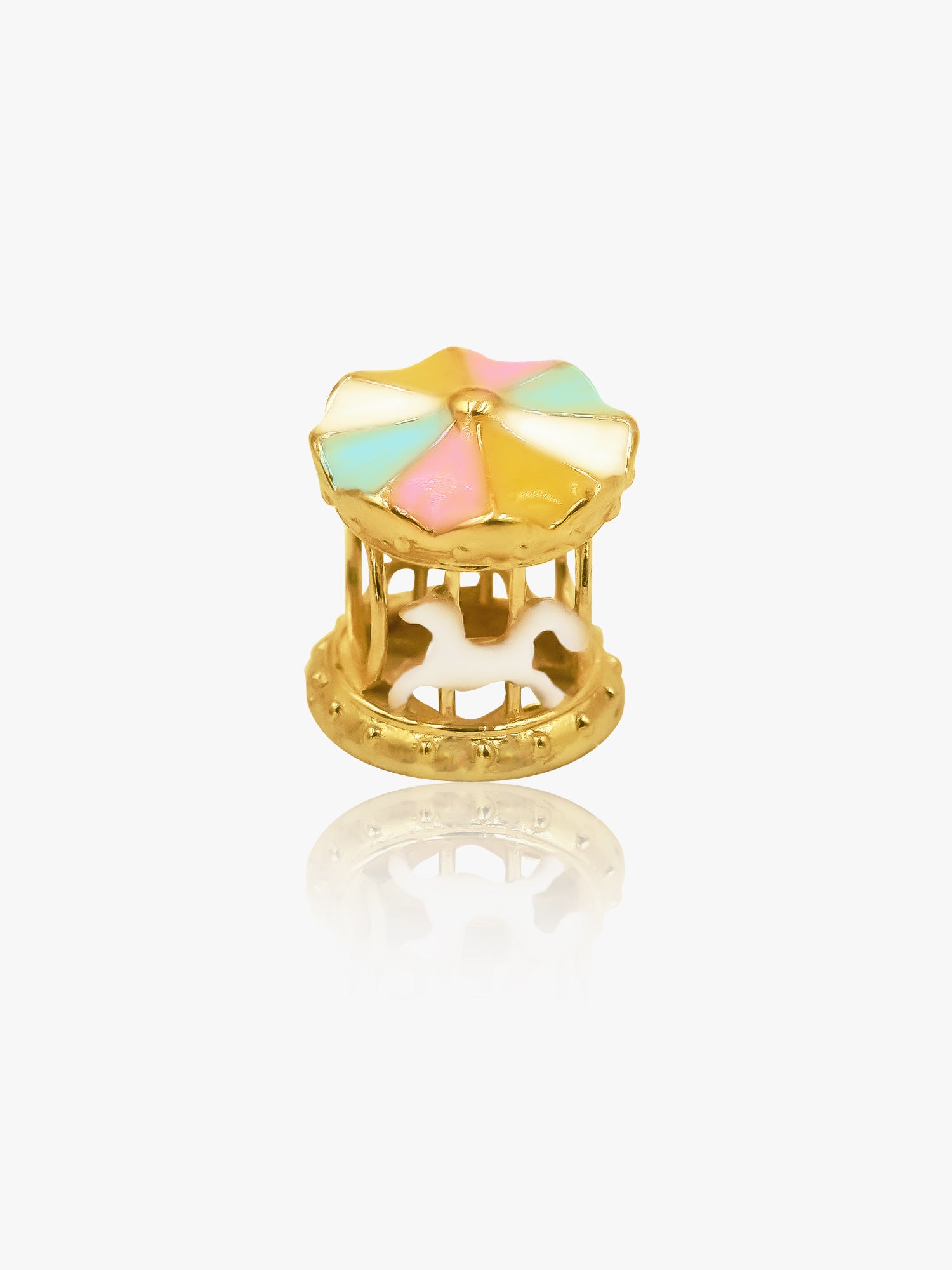 916 Gold Carousel Charm