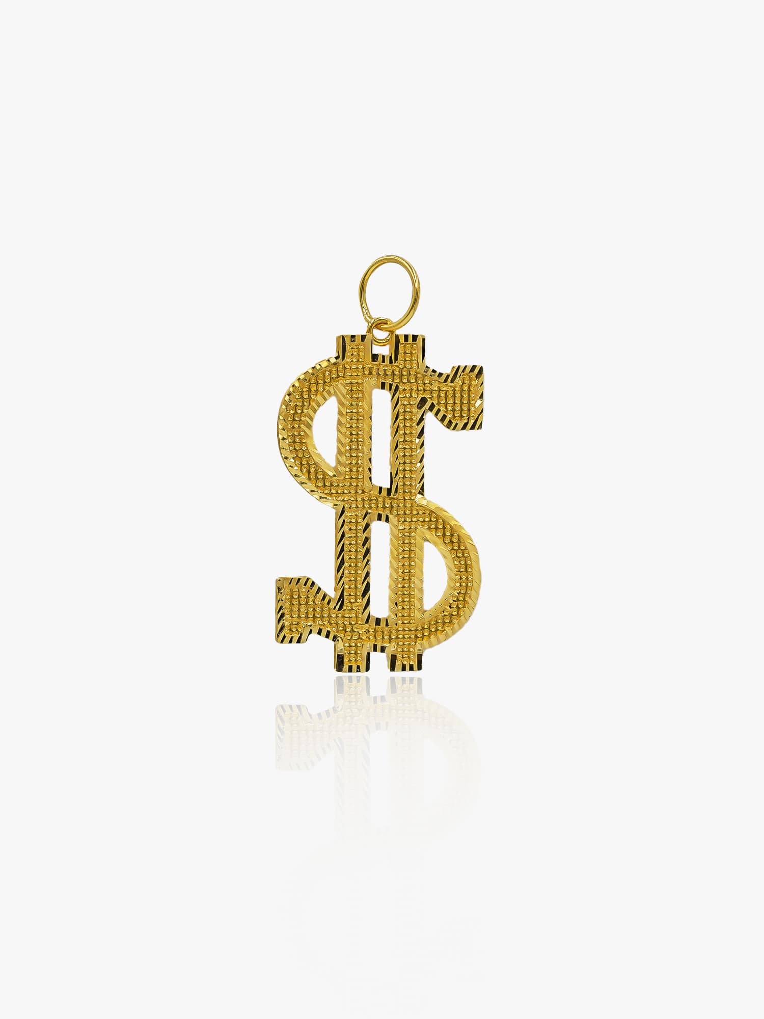 916 Gold Cash Dollar Sign Pendant
