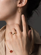 916 Gold Cut Hoop Earrings