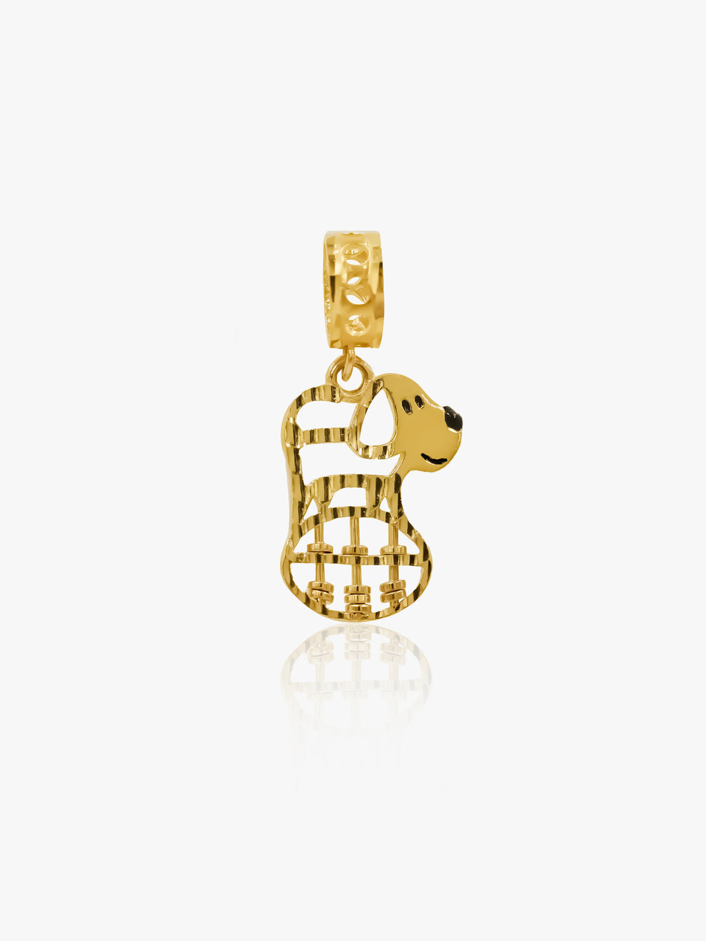 916 Gold Doggo Abacus Pendant