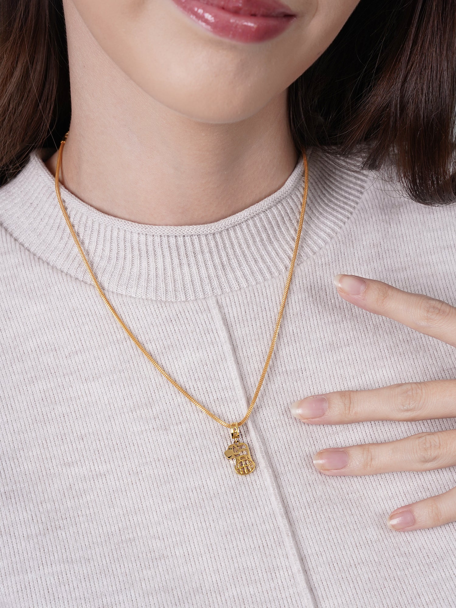 916 Gold Doggo Abacus Pendant