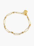 916 Gold Dual Orbs Link Bracelet