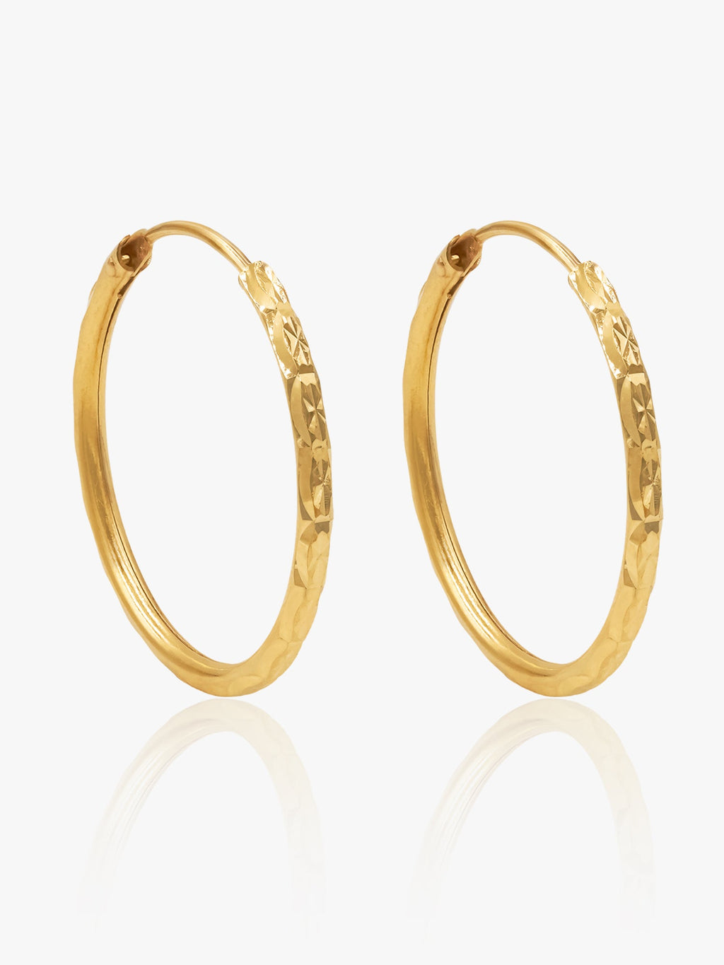916 Gold Engraved Earring
