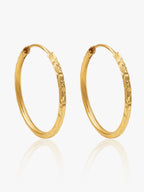 916 Gold Engraved Earring