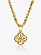 916 Gold Frost Clover Pendant