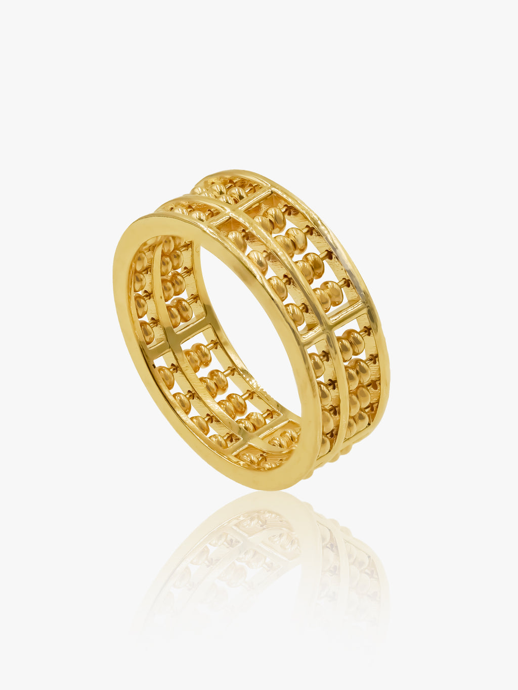 916 Gold Full Abacus Ring