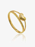 916 Gold Heartline Ring