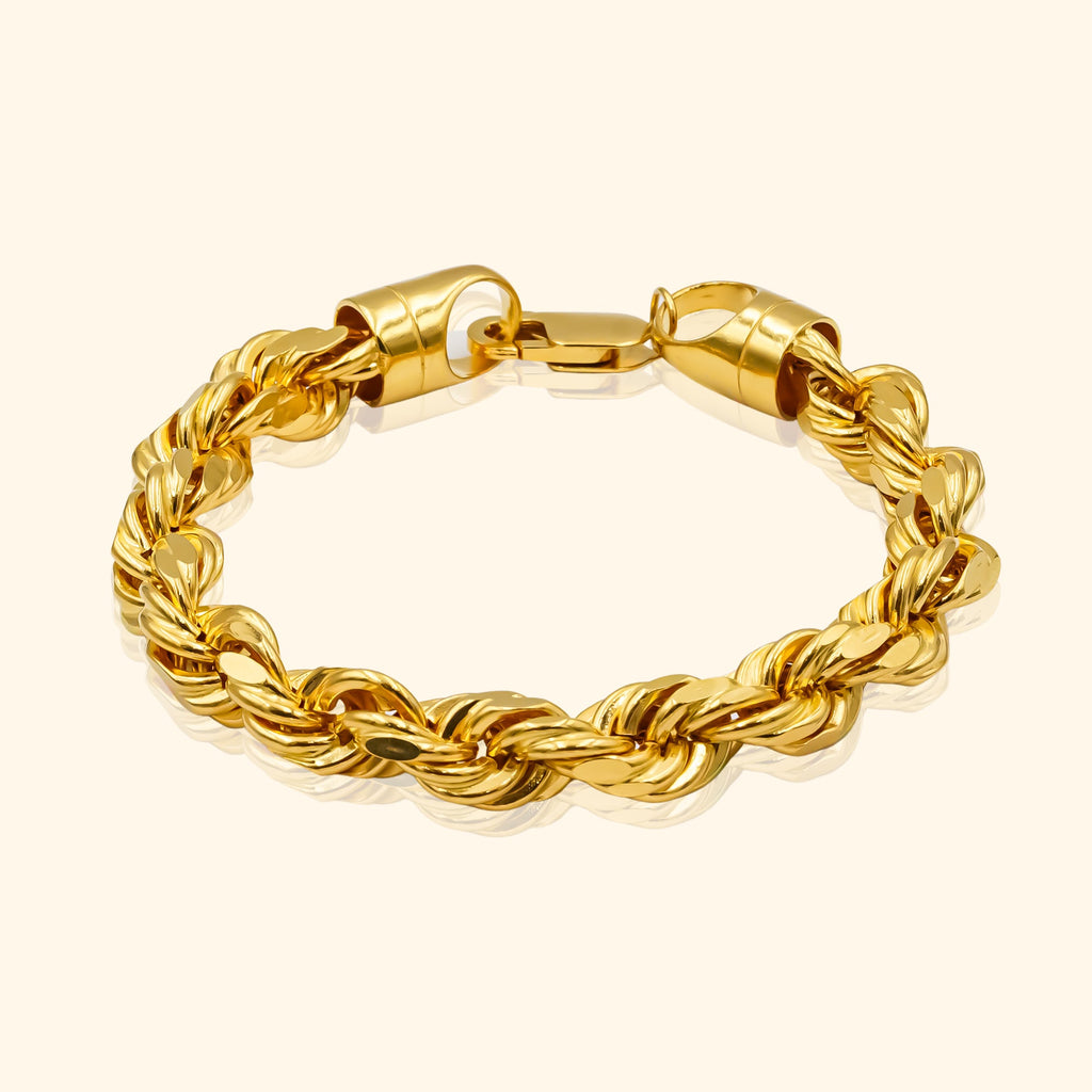 916 Gold Hollow Rope Bracelet - Top Gold Shop