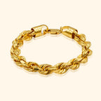916 Gold Hollow Rope Bracelet - Top Gold Shop