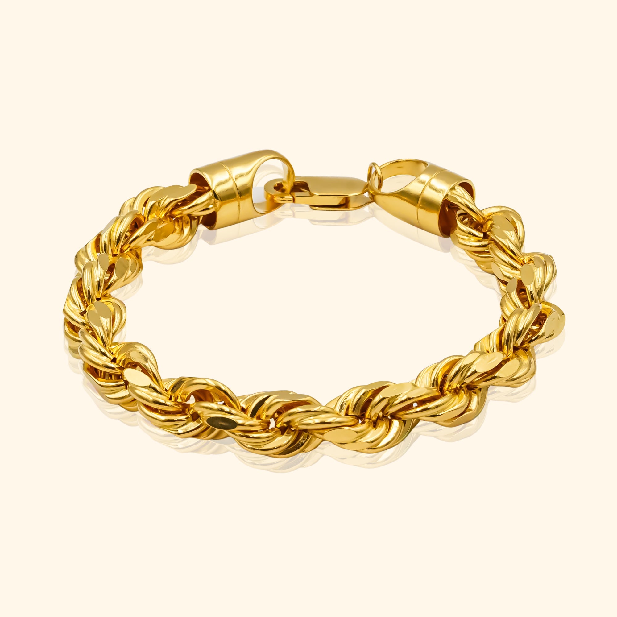 916 Gold Hollow Rope Bracelet - Top Gold Shop