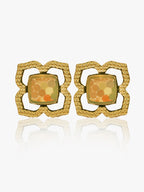 916 Gold Honey Comb Earring
