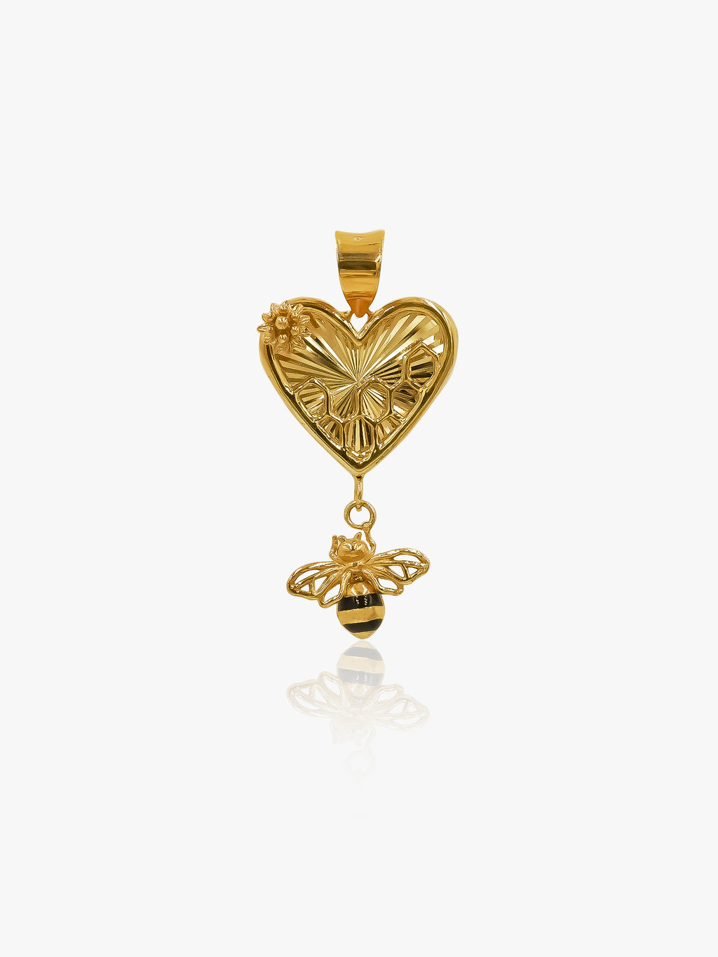 916 Gold Love Bee Pendant