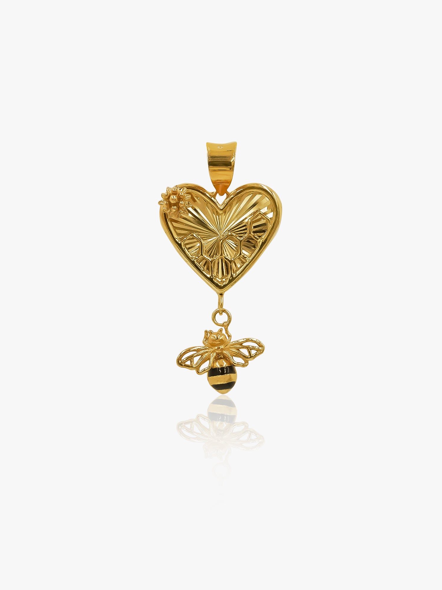 916 Gold Love Bee Pendant