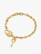 916 Gold Love Lock Bracelet