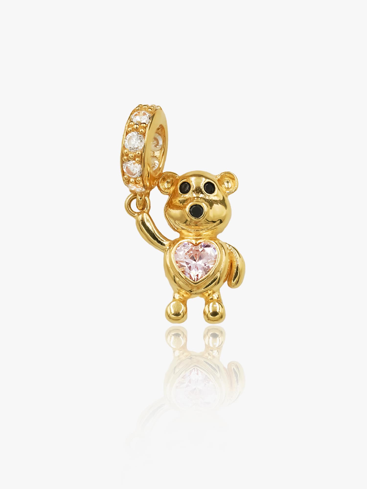 916 Gold Love Teddy Charm