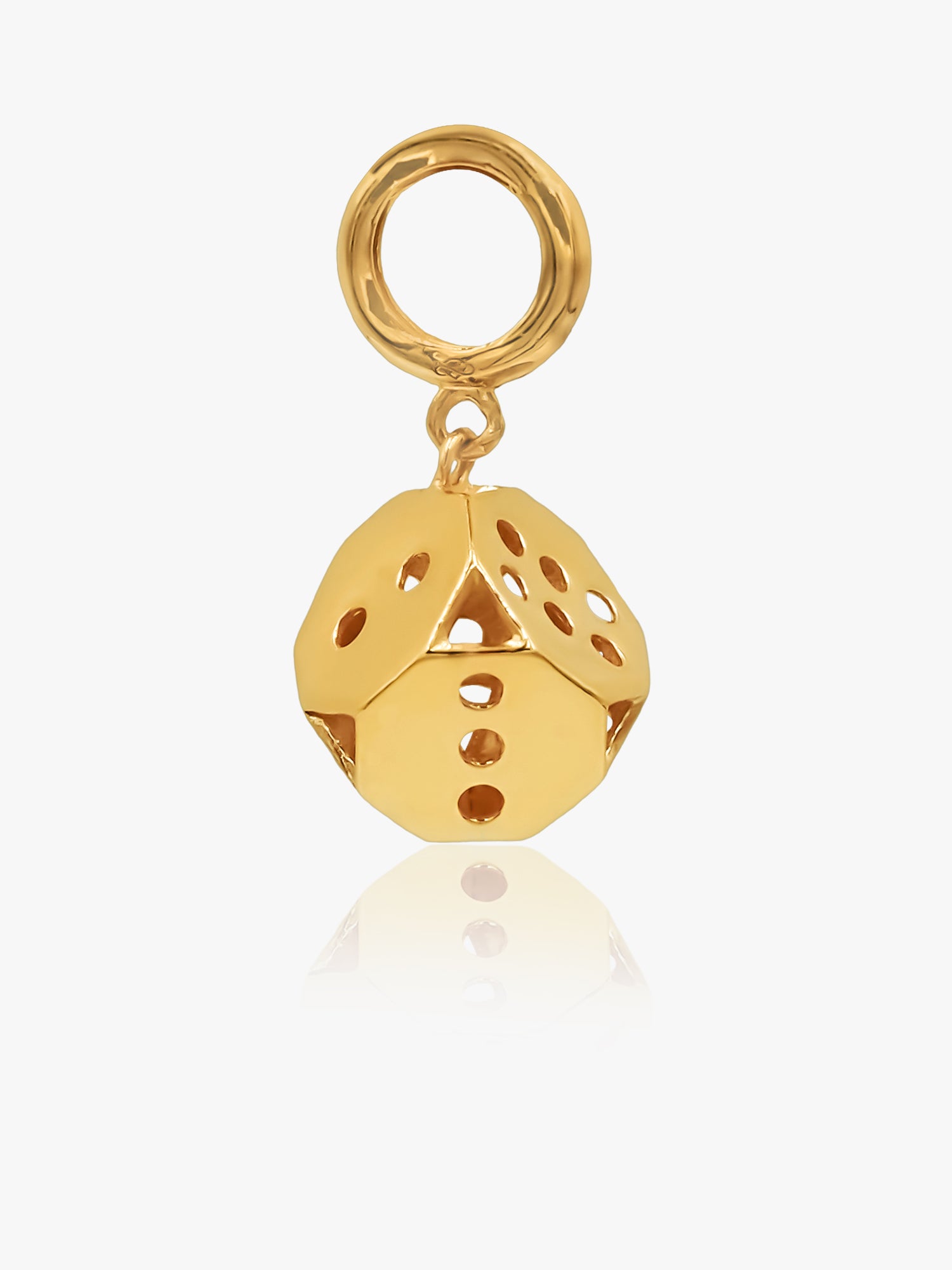 916 Gold Octagon Dice Pendant