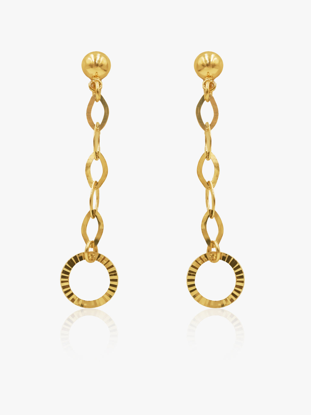 916 Gold Orbital Dangling Earring