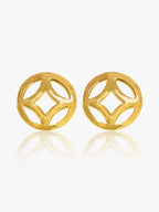 916 Gold Oriental Coin Ear Studs