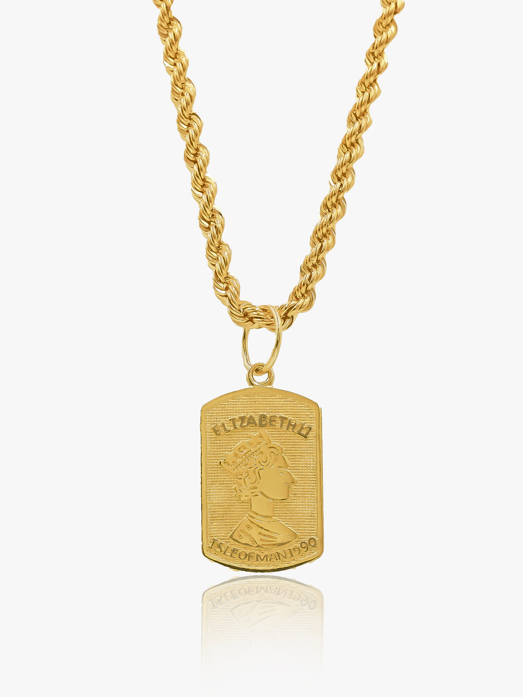 916 Gold Queen Tag Pendant