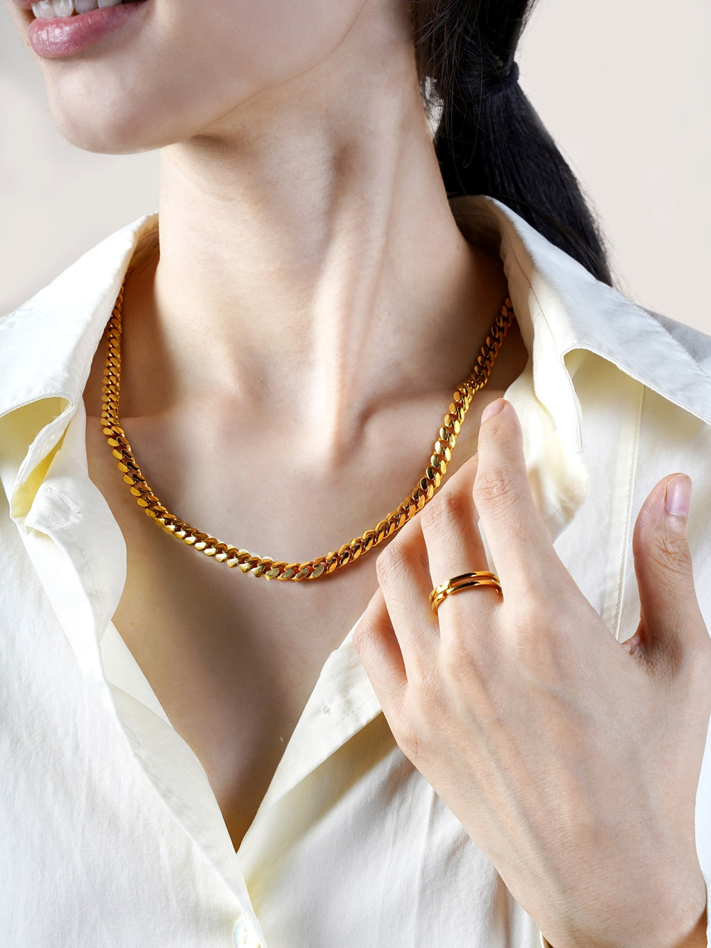 916-Gold-Shiny-Cuban-Necklace-Thumbnail