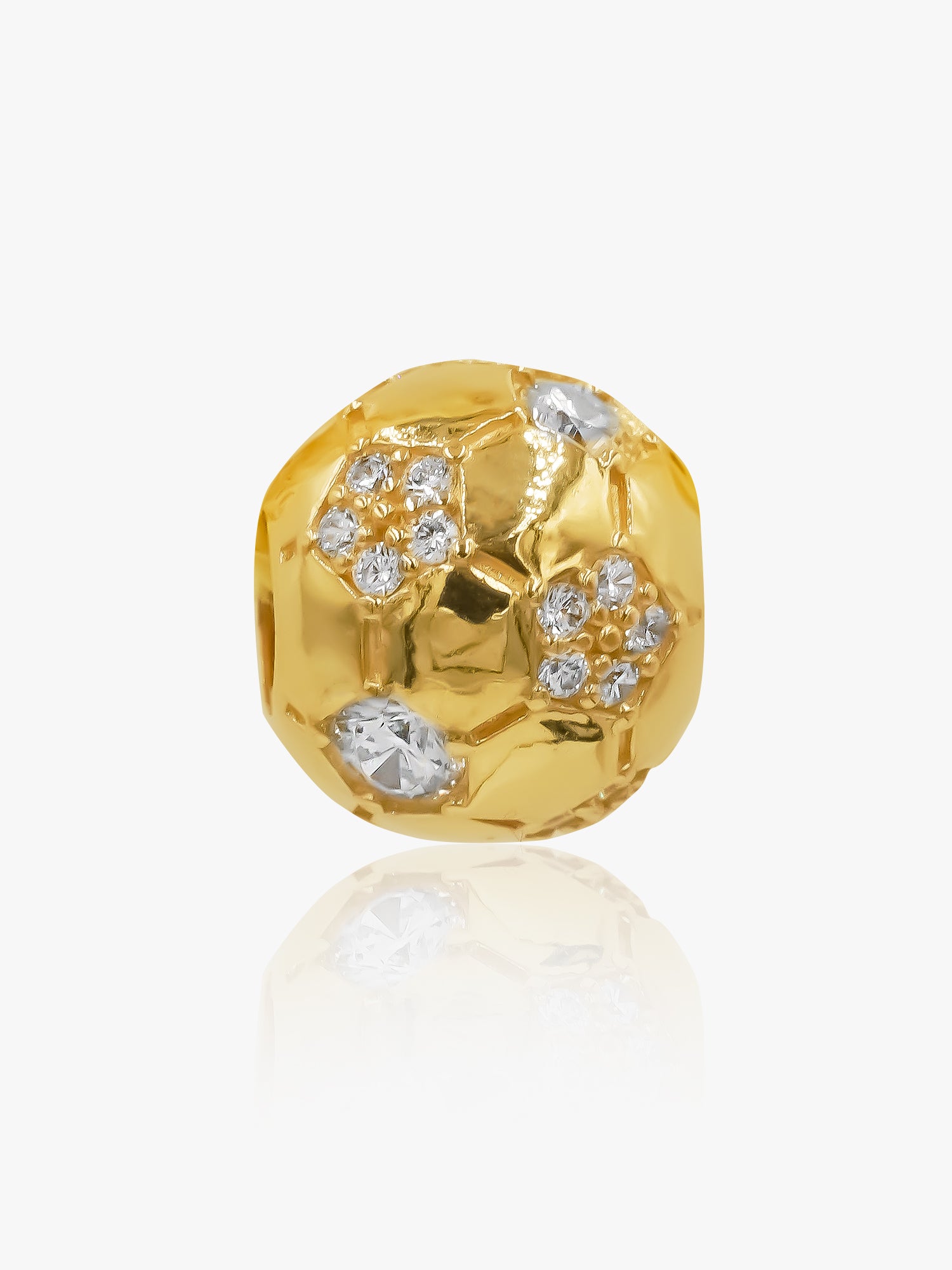 916 Gold Soccer Ball Charm