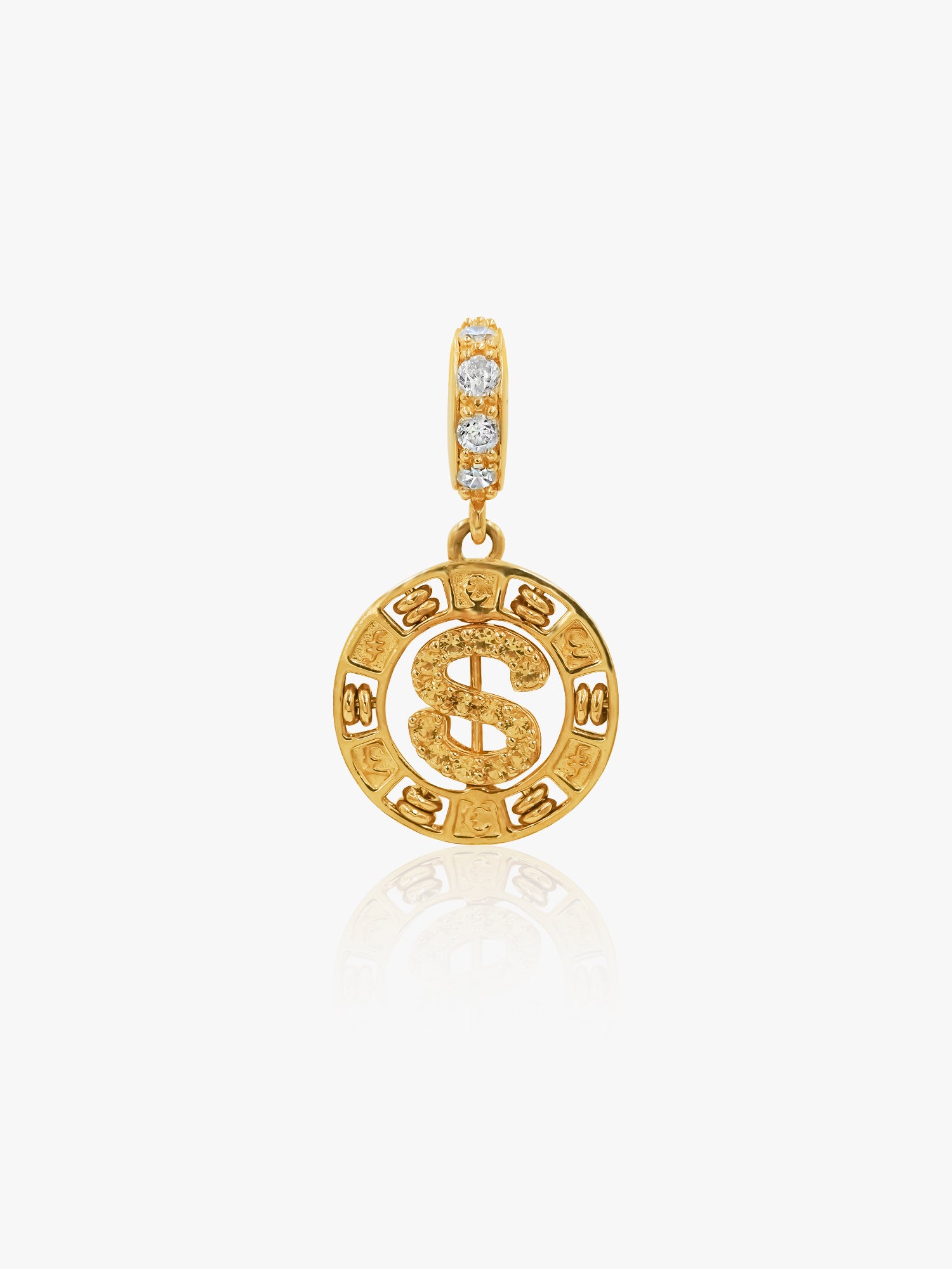 916 Gold Spinning Dollar Charm