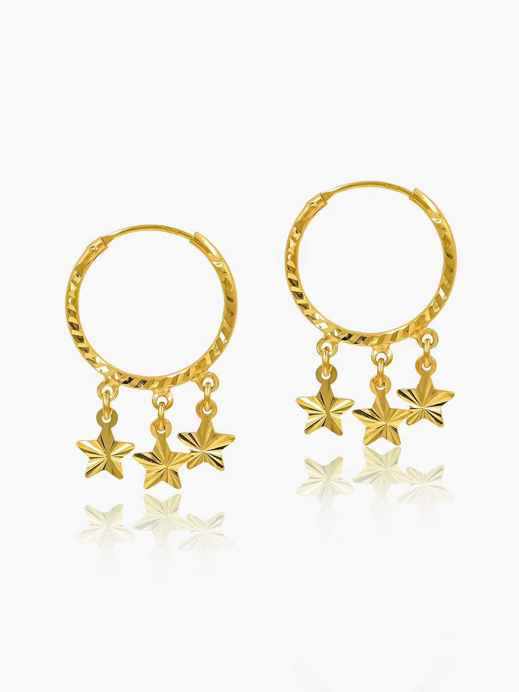 916 Gold Starry Hoop Earrings
