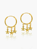 916 Gold Starry Hoop Earrings
