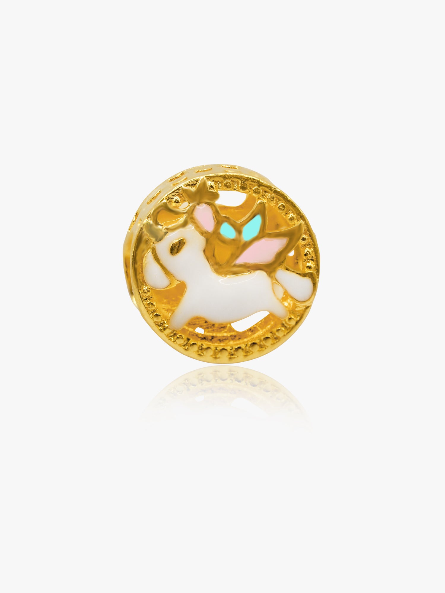 916 Gold Unicorn Charm