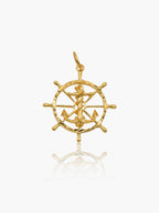916 Gold Wheel Anchor Pendant