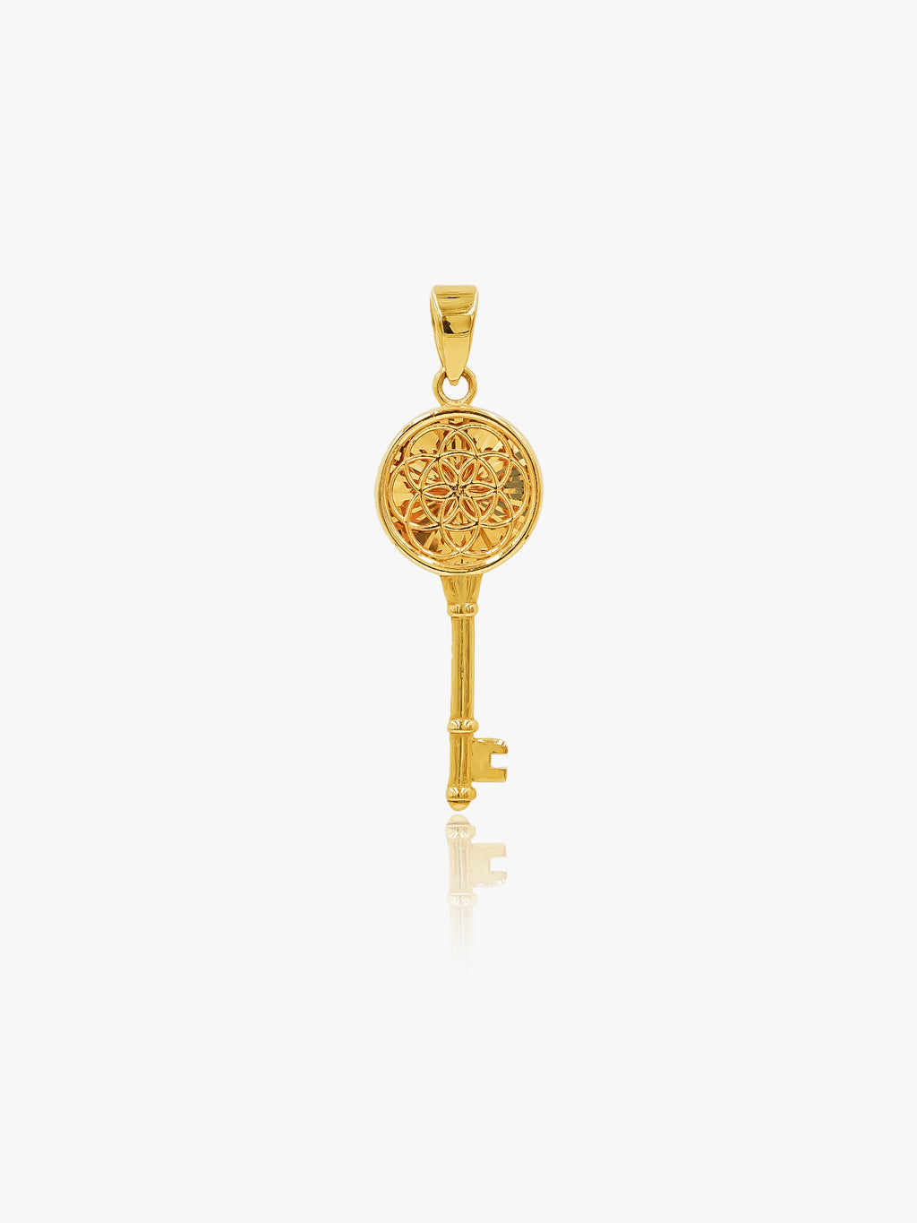 916 Gold Whirl Key Pendant