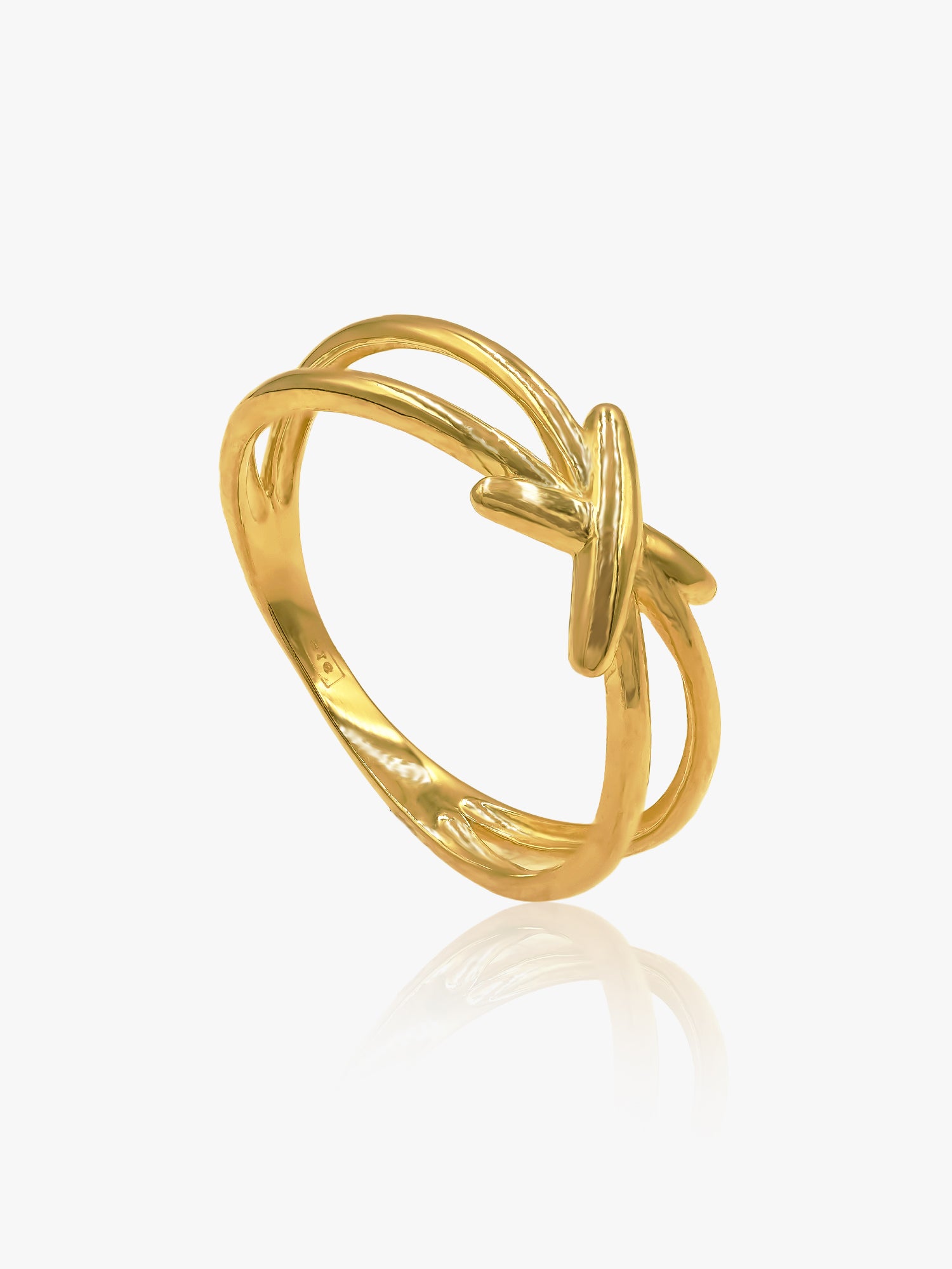 916 Gold X Ring