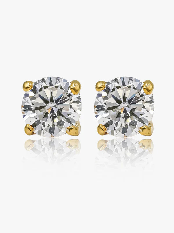 916 Gold Circle Zirconia Earrings