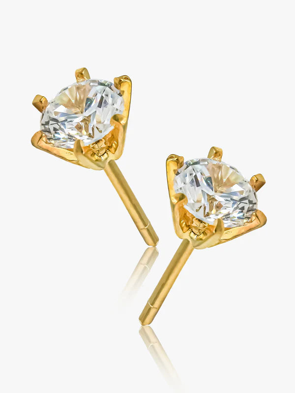 916 Gold Zirconia Earrings