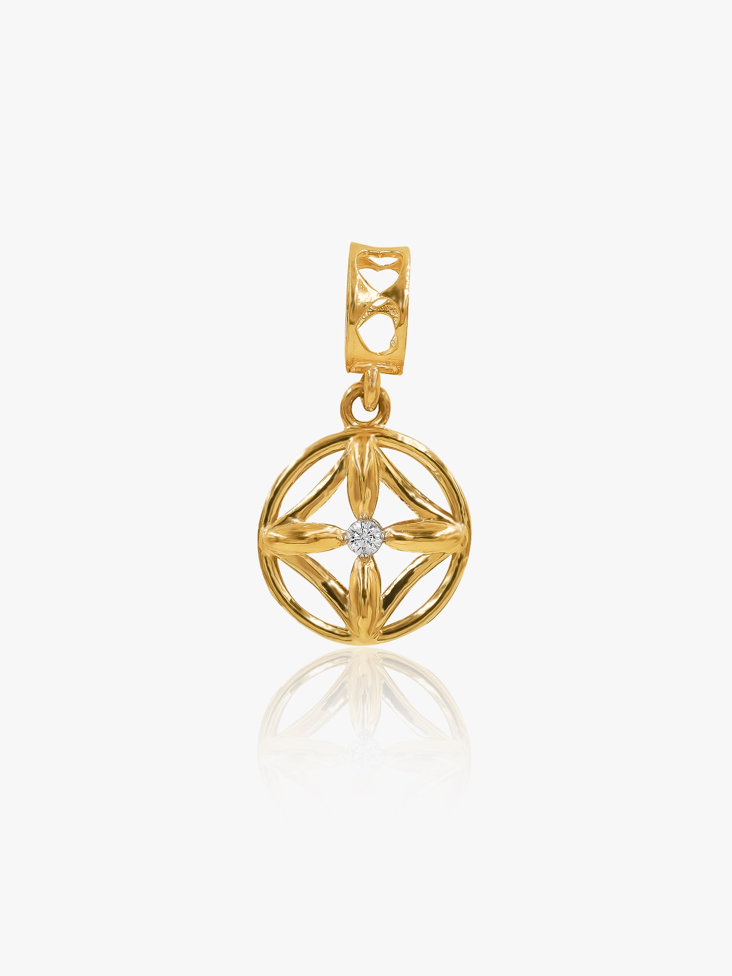 916 Gold Zirconia Quinn Charm