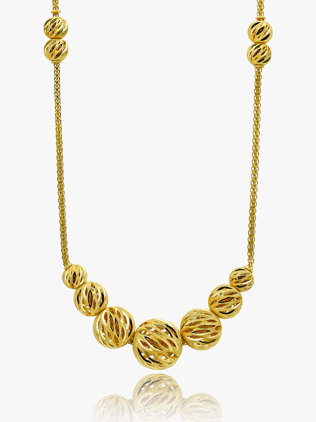 916 Gold 5 Ball Necklace