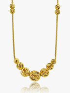 916 Gold 5 Ball Necklace