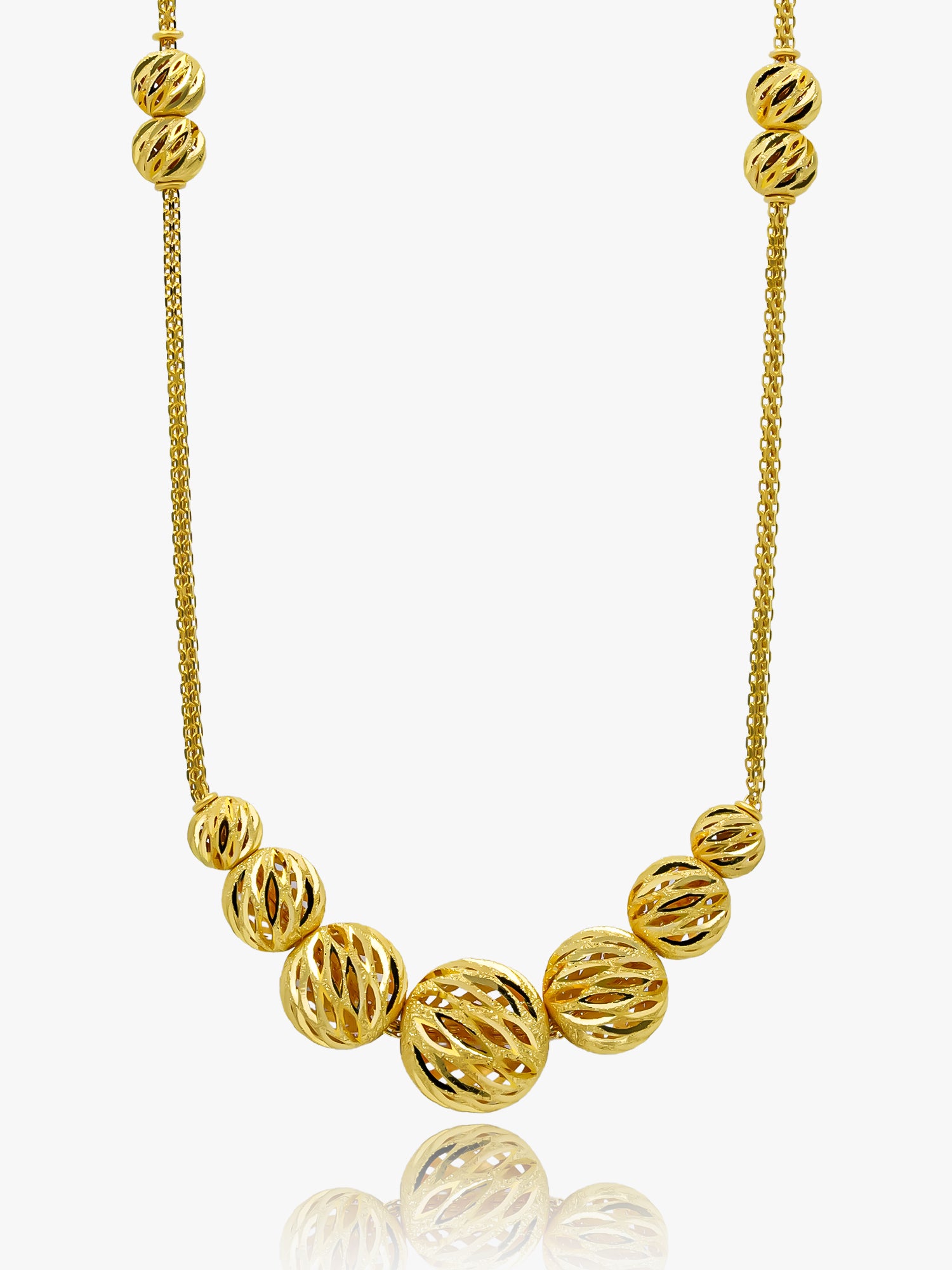 916 Gold 5 Ball Necklace