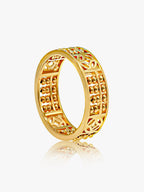 916 Gold Abacus Coin Ring
