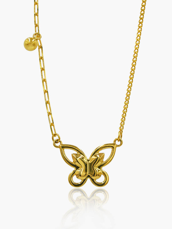 916 gold butterfly necklace