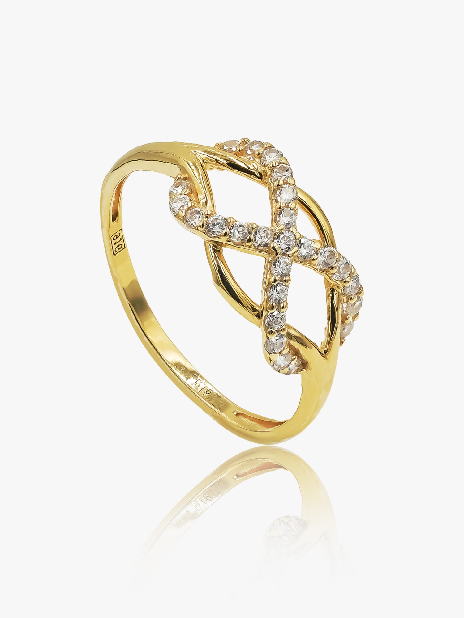 916 Gold Serenity Knot Ring