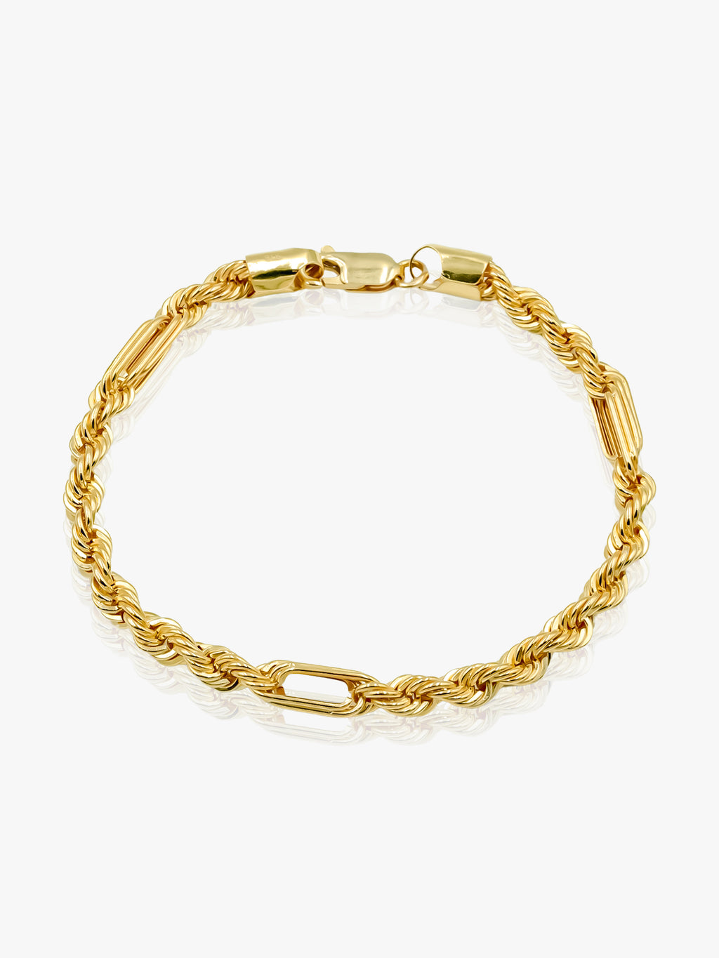 916 Gold Hollow Clips Bracelet (4mm series)