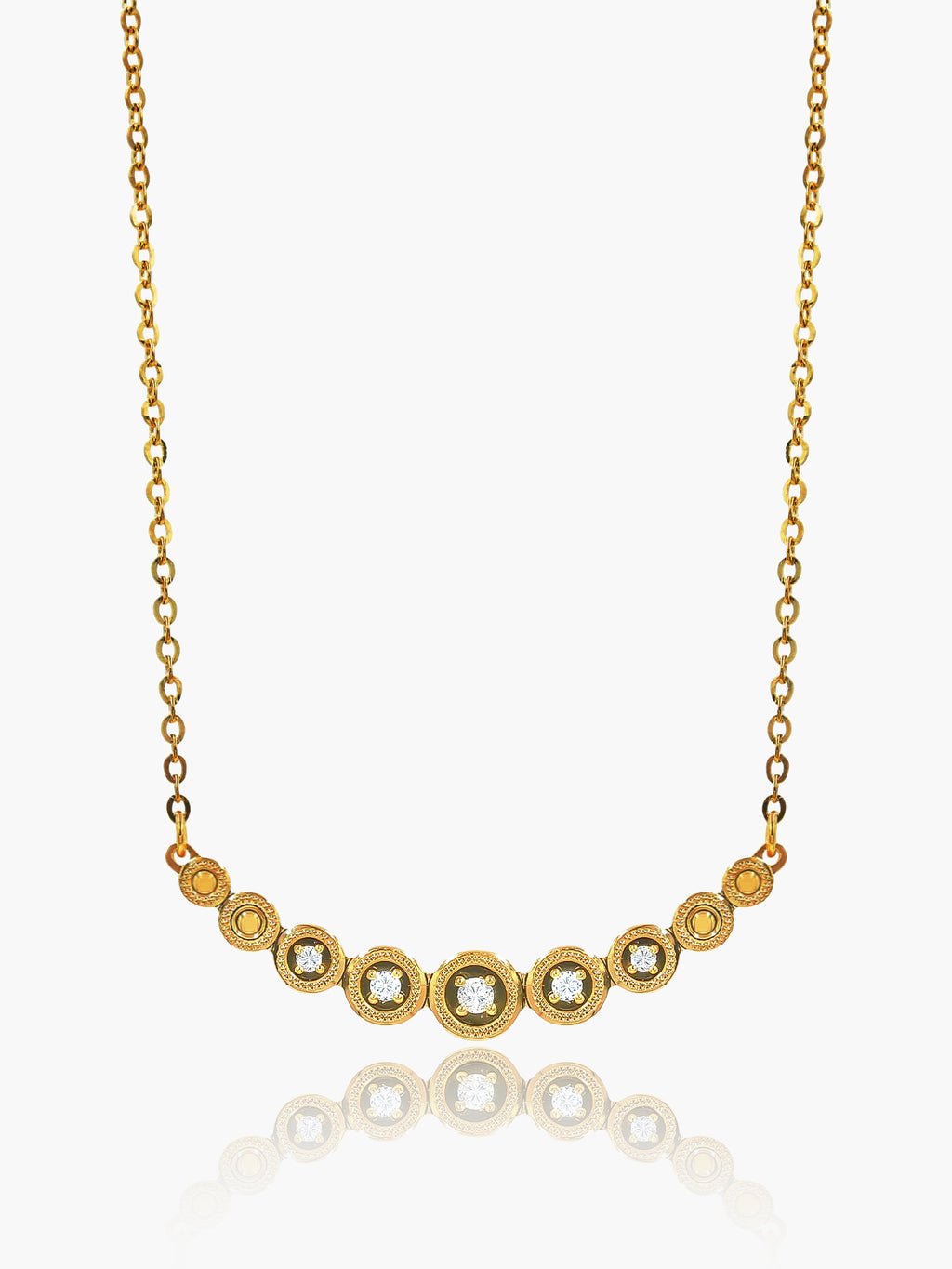 999 Gold Radiance Necklace with Zirconia