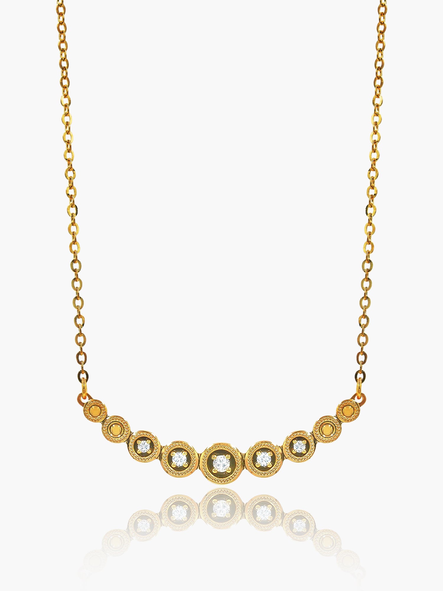 999 Gold Radiance Necklace with Zirconia